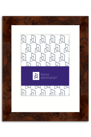 Walnut Burled Wood Archival Diploma Frame with Off White Mat - P311