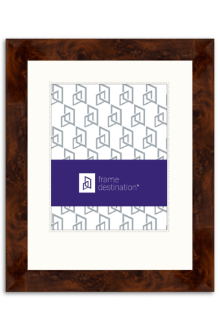 Walnut Burled Wood Diploma Frame with Off White Mat - P311