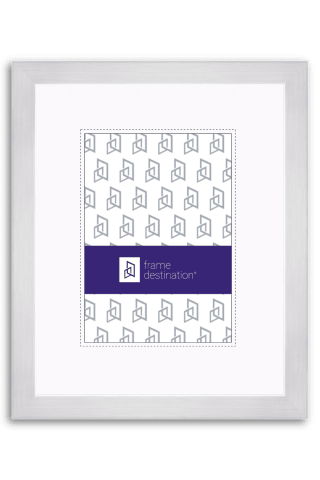 Contemporary Wood Frame With Silver Metal Finish and Mat P728