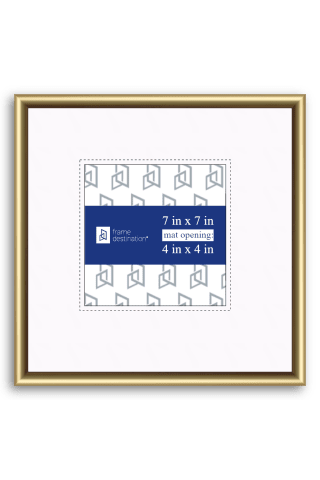 Round Top Frosted Gold Nielsen Metal Frame with Mat P15 - 4x4-Artwork / Frame-7x7