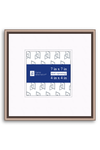 Round Top Frosted Bronze Nielsen Metal Frame with Mat P15 - 4x4-Artwork / Frame-7x7