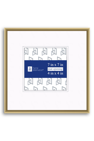 Nielsen 11 Frosted Gold Metal Picture Frame with Mat P11 - 4x4-Artwork / Frame-7x7