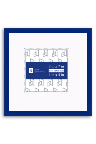 Galactic Blue Metal Picture Frame with White Mat P117V - 4x4-Artwork / Frame-7x7