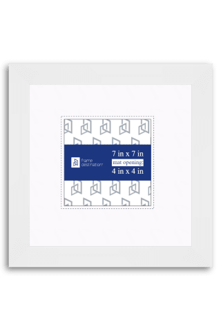 Classic Tall Matte White Metal Frame with Mat P95 - 4x4-Artwork / Frame-7x7