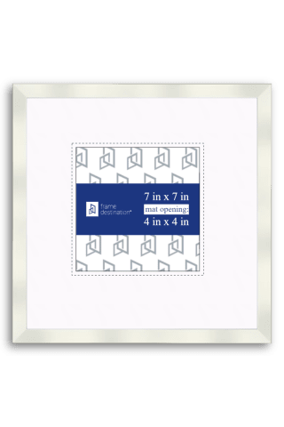 Nielsen P117 Metal Picture Frame in Silver with White Mat - 4x4-Artwork / Frame-7x7