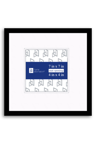 Nielsen P117 Metal Frame in Black with White Mat - 4x4-Artwork / Frame-7x7