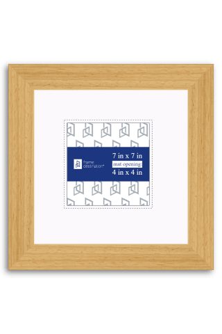 Classic Natural Stained Wood Frame with Mat P501 - 4x4-Artwork / Frame-7x7