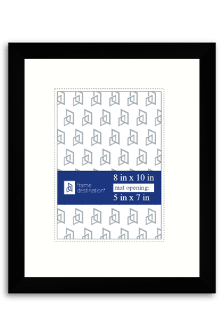 Black Wood Archival Diploma Frame With White Mat - P851 - 5x7-Artwork / Frame-8x10