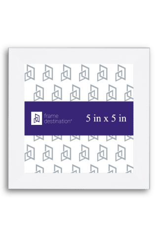 Smooth White Square Real Wood Frame P502B - 5x5