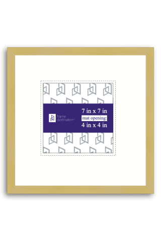 Tall Slim Archival Frosted Gold Metal Frame with UV-Filter P117 - 4x4-Artwork / Frame-7x7