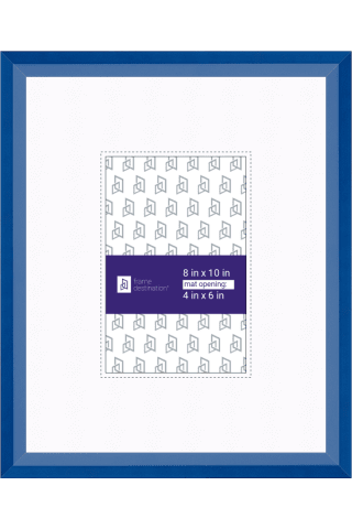 Modern Angular Picture Frame in 6 Bold Colors with White Mat - P435 - 4x6-Artwork / Frame-8x10