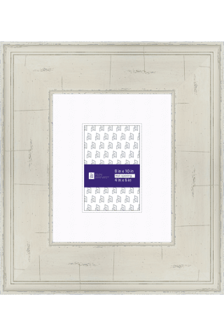 Farmhouse Picture Frame With Distressed Finish and Mat P742 - 4x6-Artwork / Frame-8x10