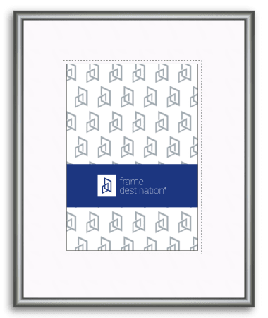 Frosted Silver Picture Frame Round Top Nielsen Metal with Mat P15