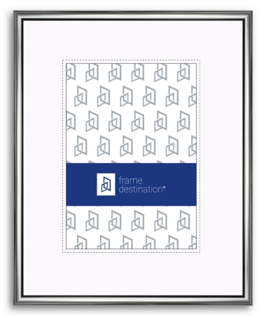 Silver Picture Frame Round Top Nielsen Metal with Mat P15