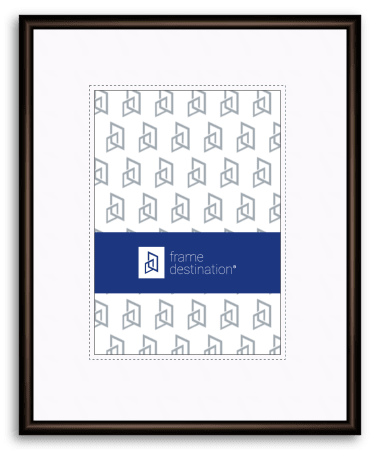 Round Top Frosted Walnut Picture Frame in Nielsen Metal with Mat P15