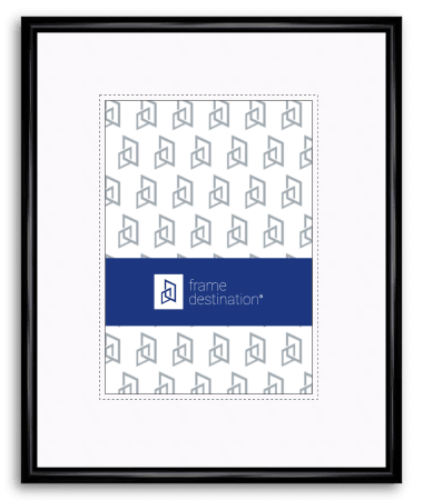 Round Top Glossy Black Nielsen Metal Picture Frame with Mat P15