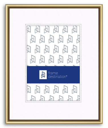 Frosted Gold Picture Frame Round Top Nielsen Metal with Mat P15