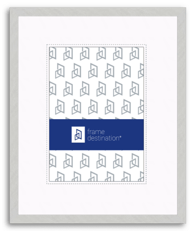 Brushed Silver Picture Frame Tall Metal with Mat P117V