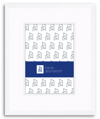 Bright White Picture Frame in Nielsen Metal with White Mat P117