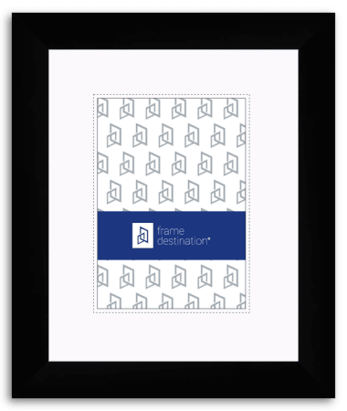 Black Picture Frame with Over 1 Inch Wide Wood and Mat P852