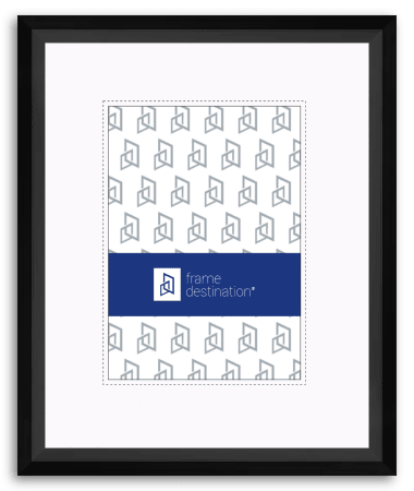 Angular Black Picture Frame Real Wood with Mat P435A