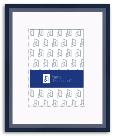 Blue Matted Angled Wood Picture Frame P435