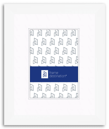 Gallery Style White Picture Frame in Wood Nearly 2 Inches Tall with Mat PS24