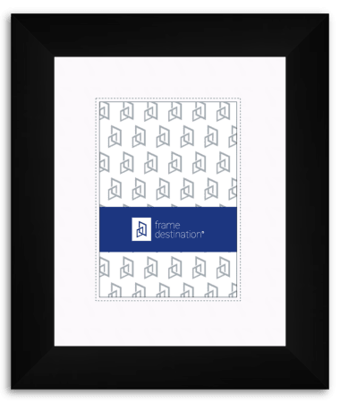 Smooth Wide Black Picture Frame in Wood with Mat P874