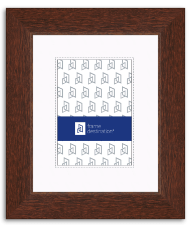 Walnut Picture Frame with Recessed Edge Real Wood and Mat P506B