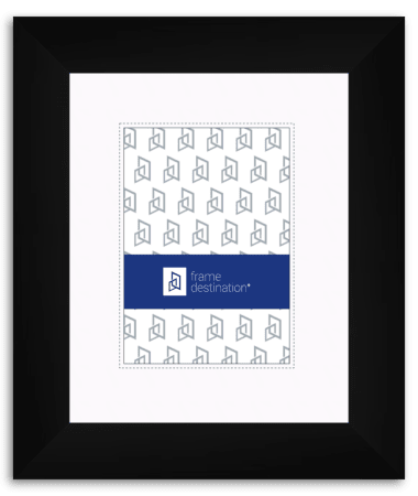 Thick Matte Black Wood Picture Frame with Mat P880