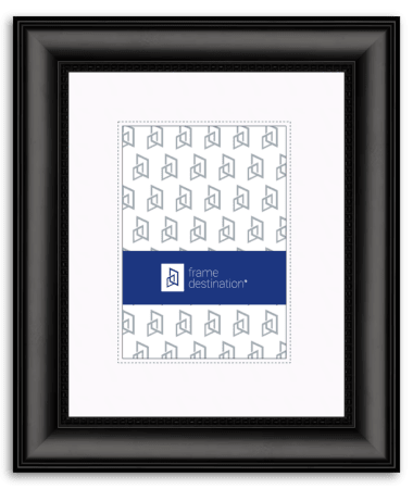 Sloped Black Picture Frame with Real Wood and Mat P522