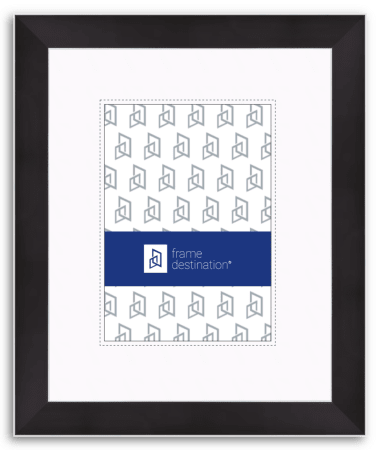 Black with Silver Detail Two-Tone PIcture Frame in Real Wood with Mat P526