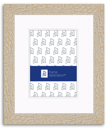 Rustic White Wood Picture Frame with Mat P531