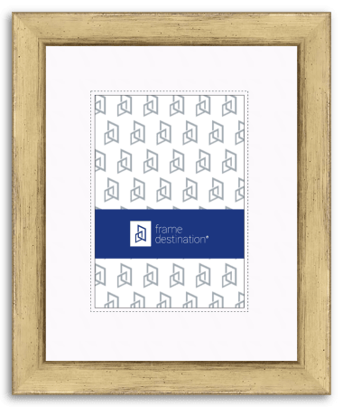 Gold Picture Frame Real Wood with Metallic Antique Finish and Mat P713