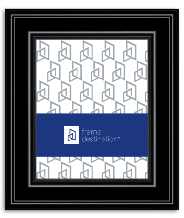 Black Picture Frame with Modern Curves and Real Wood P210