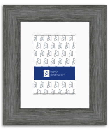 Charcoal Gray Picture Frame Woodgrain Finish with Mat P549