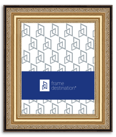 Gold Picture Frame Wood with Ornate Brushed Finish P200