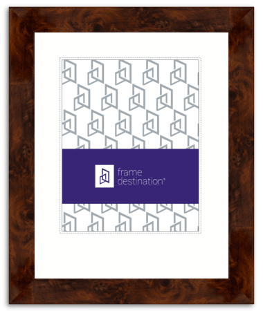 Walnut Burled Wood Archival Diploma Frame with Off White Mat - P311