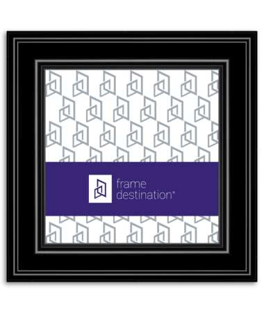 Black Wood Square Frame with Modern Curves and Mat P210