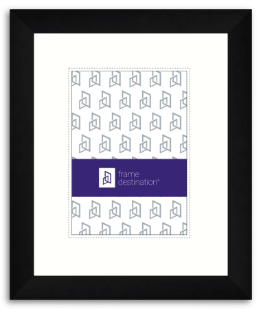 Tall Black Archival Frame with Museum Glass 8Ply Mat PS24