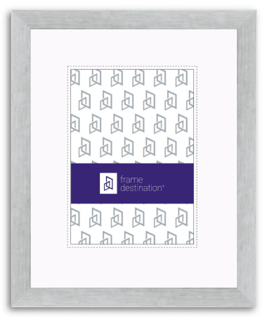 White Picture Frame with Metallic Finish and White Mat P572