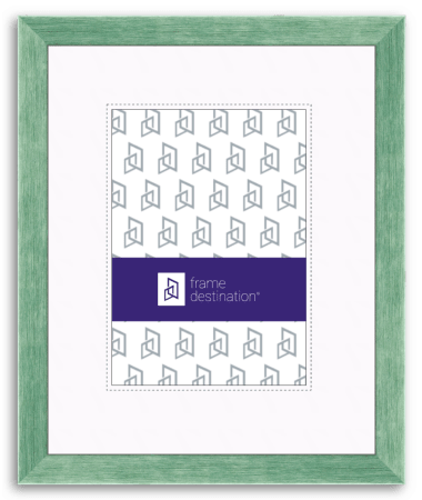 Metallic Green Picture Frame Real Wood with Mat P572