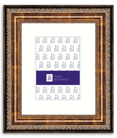 Archival Ornate Burnt Gold Frame with Museum Glass 8Ply Mat P200