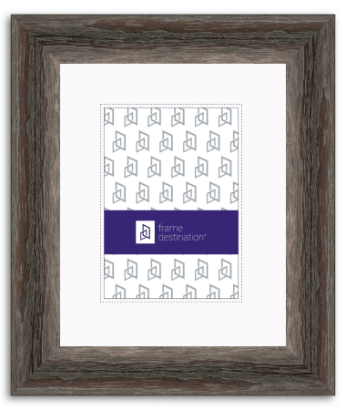 Rustic Gray Picture Frame Real Wood with Mat P543