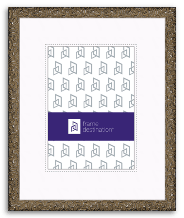 Silver Picture Frame Slim Ornate Wood with Mat P568