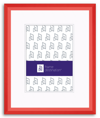 China Red Angled Wood Picture Frame with Mat P435