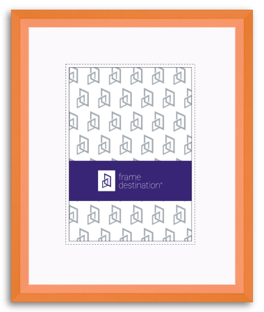 Orange Picture Frame with Dramatic Angle Real Wood and Mat P435