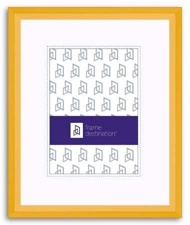 Yellow Picture Frame Sloped Angular Wood with Mat P435