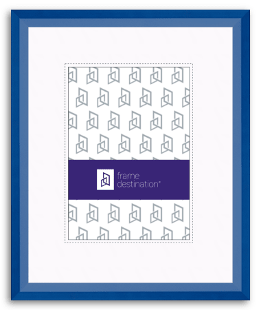 Bright Blue Angled Wood Picture Frame with Mat P435