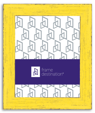 Yellow Picture Frame Distressed Wood P792